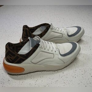 Fendi White and Brown Men's Sneakers